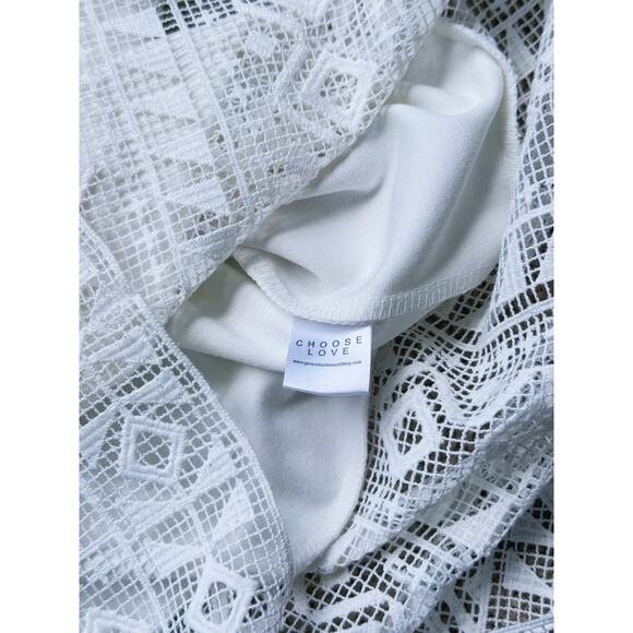 Generation Love Lace Panel Short Sleeve Blouse XS Clean White Romantic Feminine - Picture 4 of 6